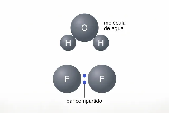 El camino covalente (2 de 2): el par de electrones compartido, visto de cerca en el F₂.