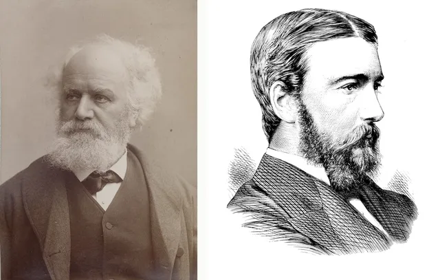 Jules Janssen, a la izquierda, y Norman Lockyer